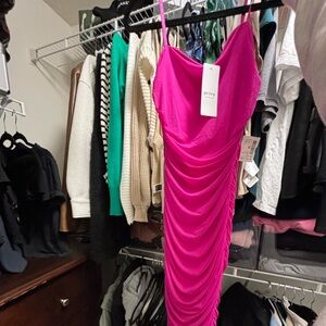 HOT PINK DRESS SIZE S - midi dress